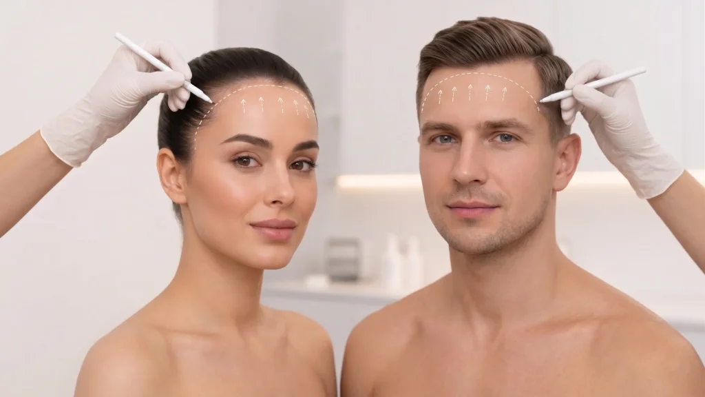 Wie sollten die idealen Stirnbreitenmaße für Frauen und Männer sein?